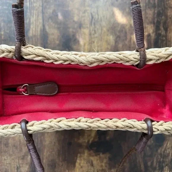 Sonoma patriotic straw bag, red, white & blue sequin embellished stars - Picture 5 of 13